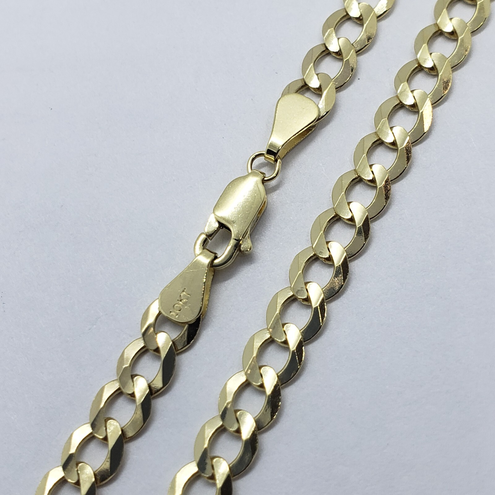 10K Yellow Gold Solid Cuban Link Chain Curb Necklace Bracelet 6mm Width 7″~30″
