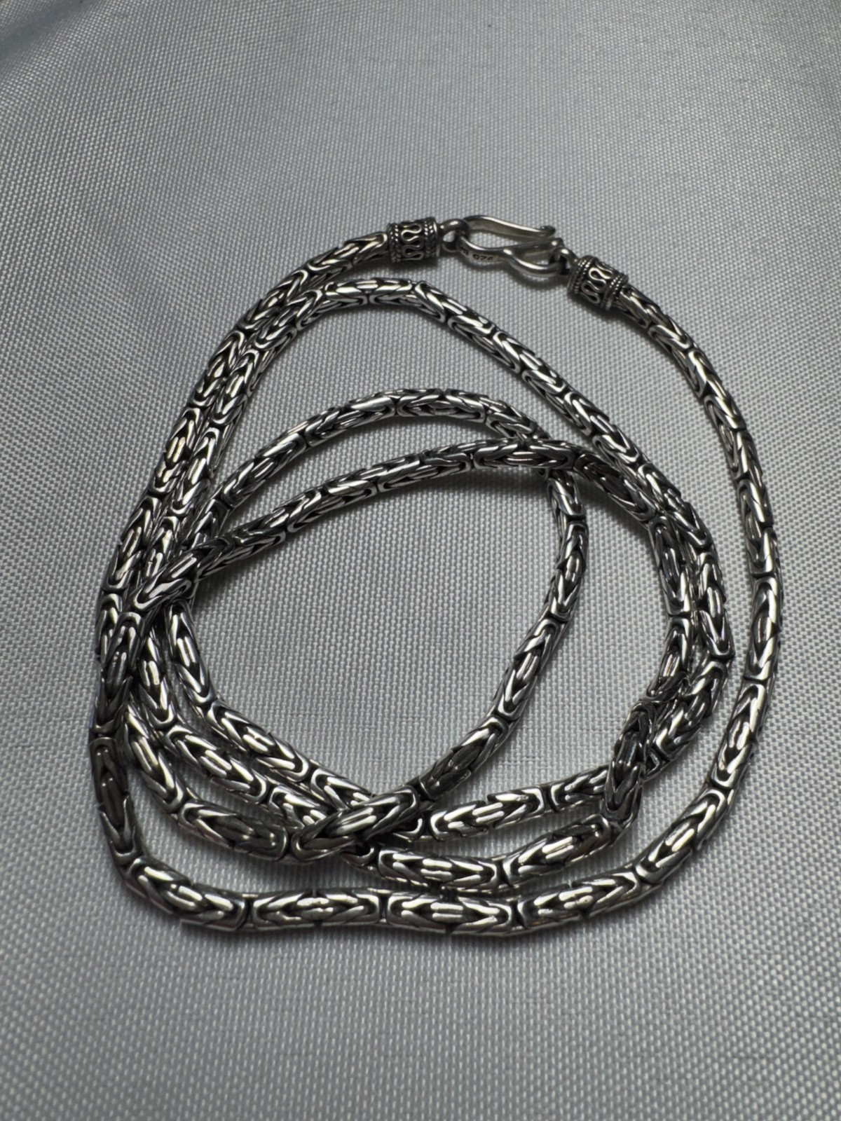 Suarti BA Bali 925 Sterling Silver Byzantine Chain Necklace 45g 30″ S-Hook