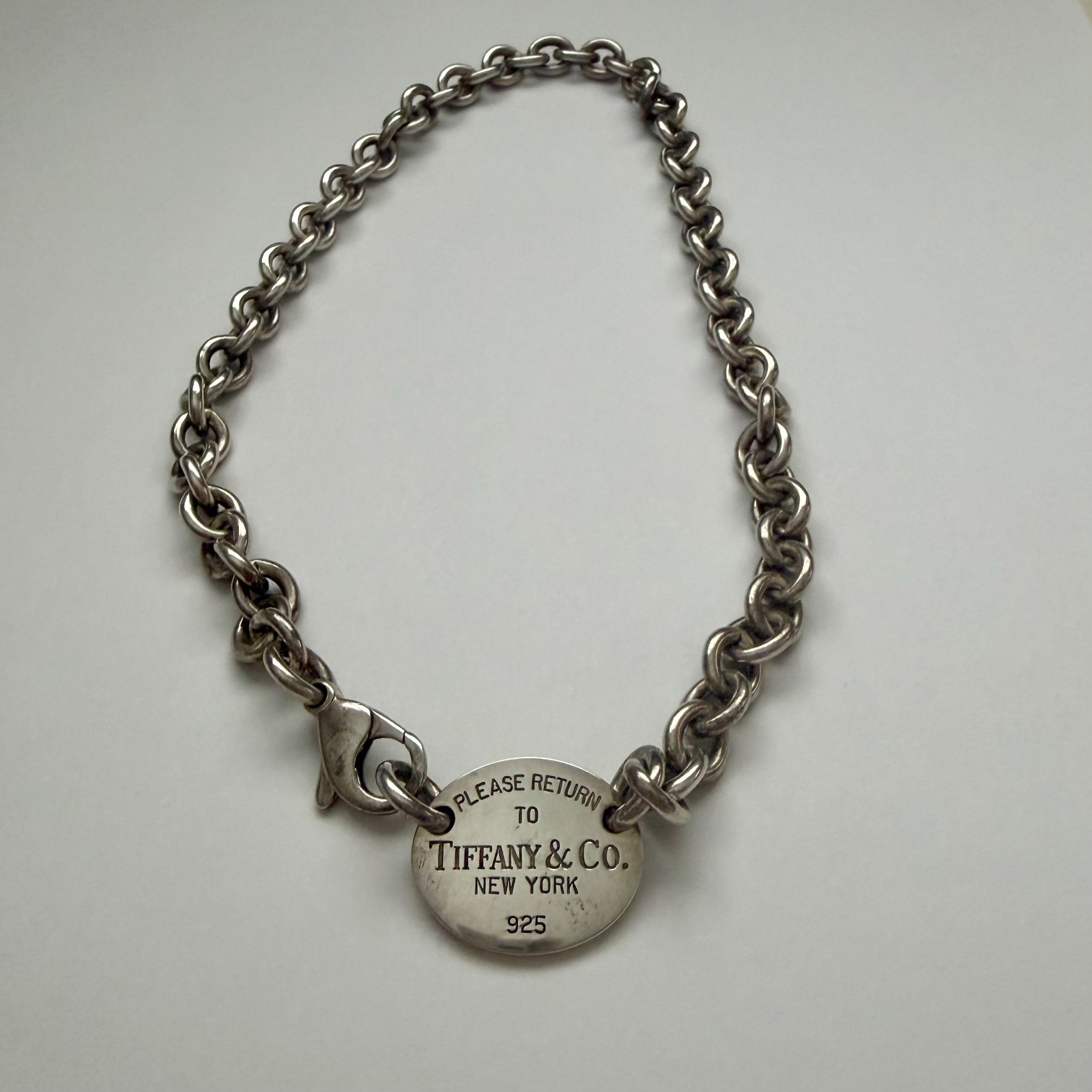 Tiffany & Co. Return to Tiffany Choker Necklace with Pendant 925 Sterling Silver