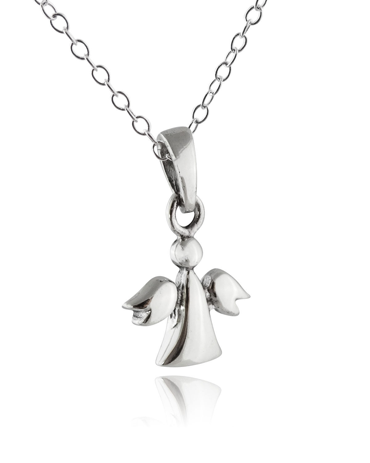 Tiny Guardian Angel Pendant Necklace – 925 Sterling Silver – Angels Protect NEW