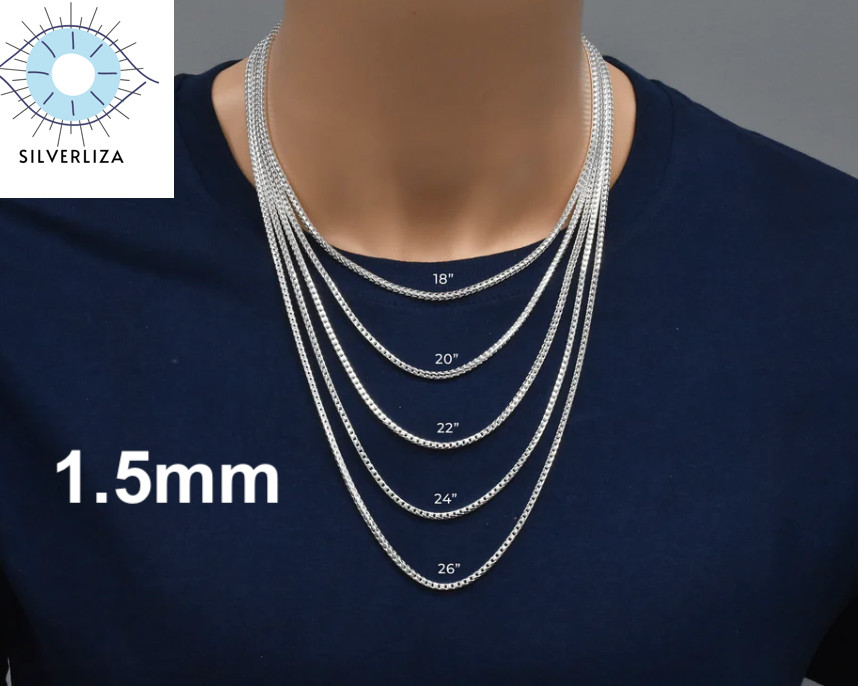 Solid Sterling Silver Franco Link Chain Necklace 925 Silver Chain/ALL SIZE-ITALY