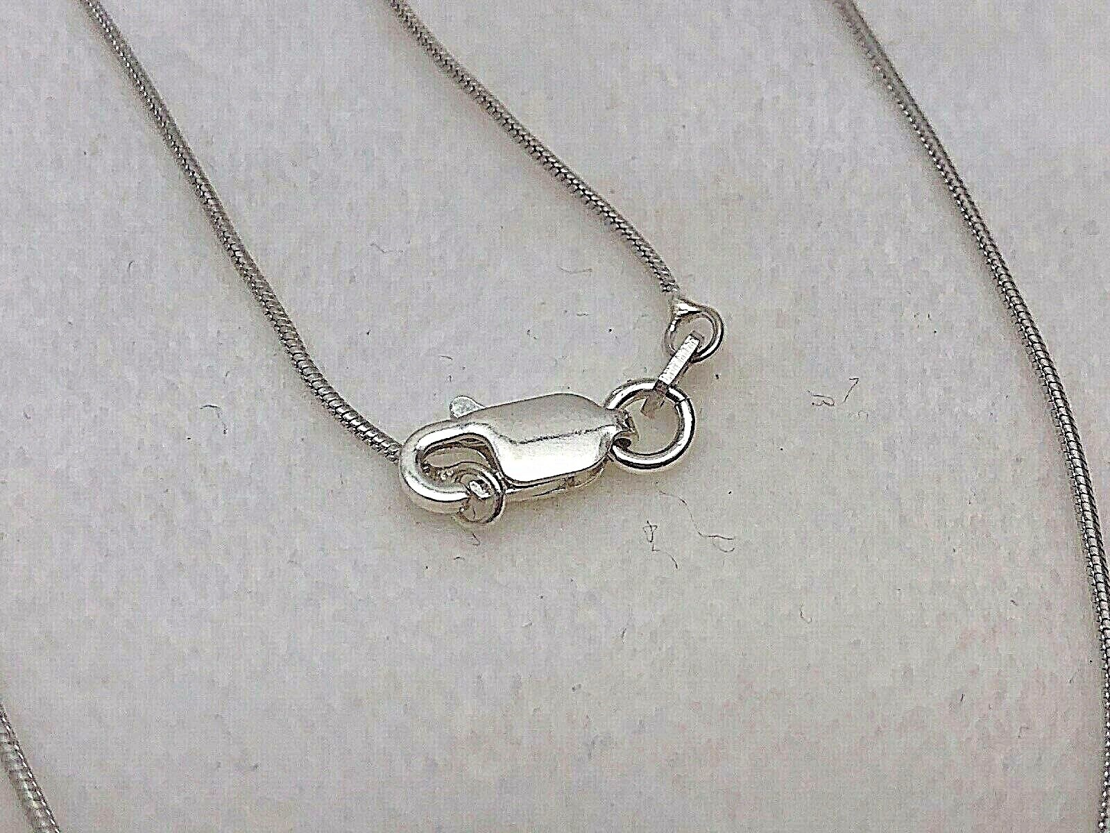 Sterling Silver .925 .8mm Wide Snake Chain 18″ Necklace Lobster Claw Clasps