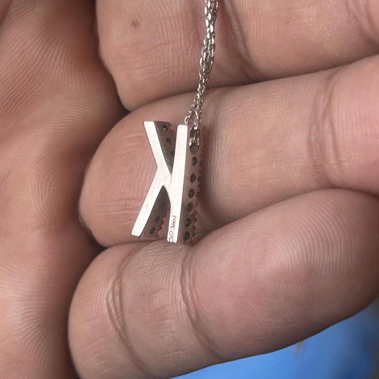 Solid 14K Yellow Gold Initial K Pendant Necklace 2 Grams Fine Jewelry Authentic