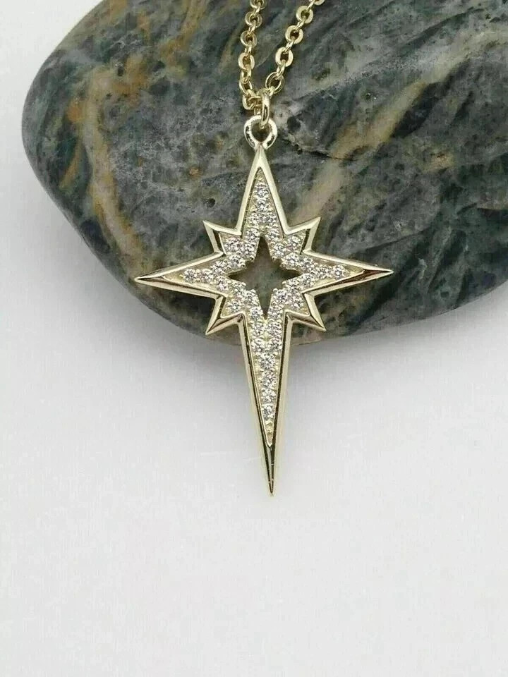 1.92Ct Round Cut Lab-Created Diamond Engagement Party Wear 14K Gold FN Pendant