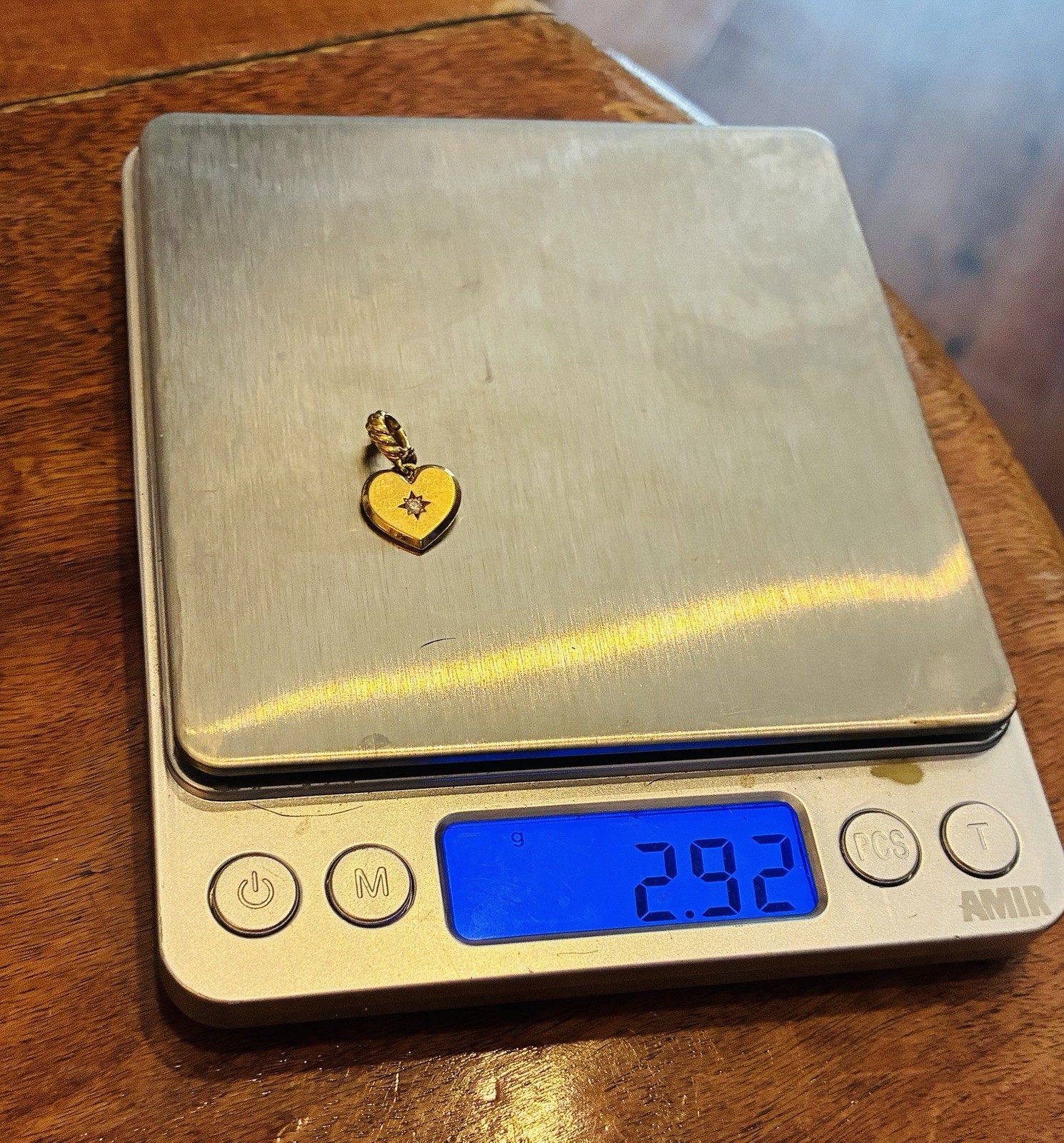 DY DAVID YURMAN COMPASS HEART AMULET1 18k Yellow Gold W/Diamond Retail 1200.00
