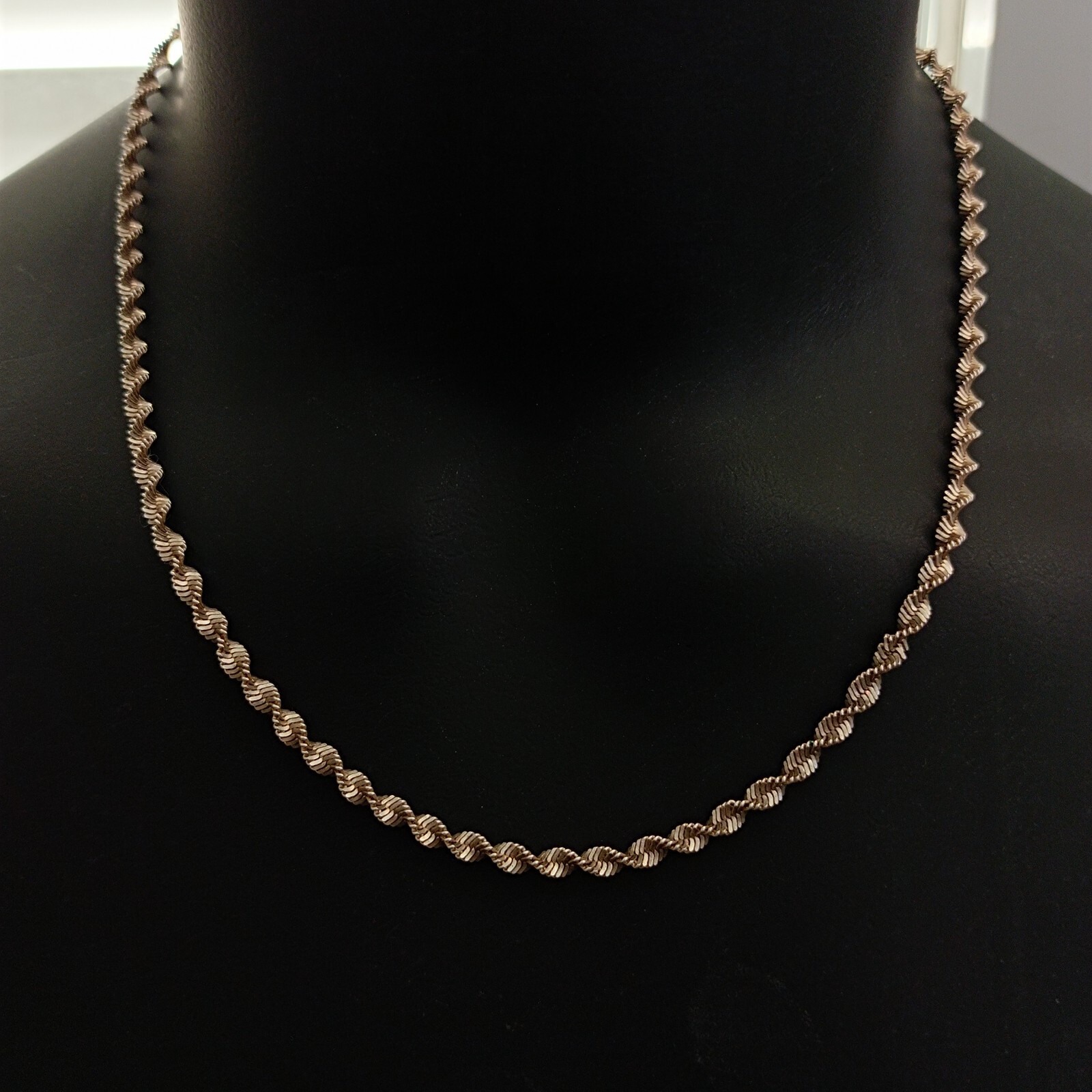 Vintage Sterling Silver Chain Necklace Italy Thick Twisted Rope Men’s Women Gift