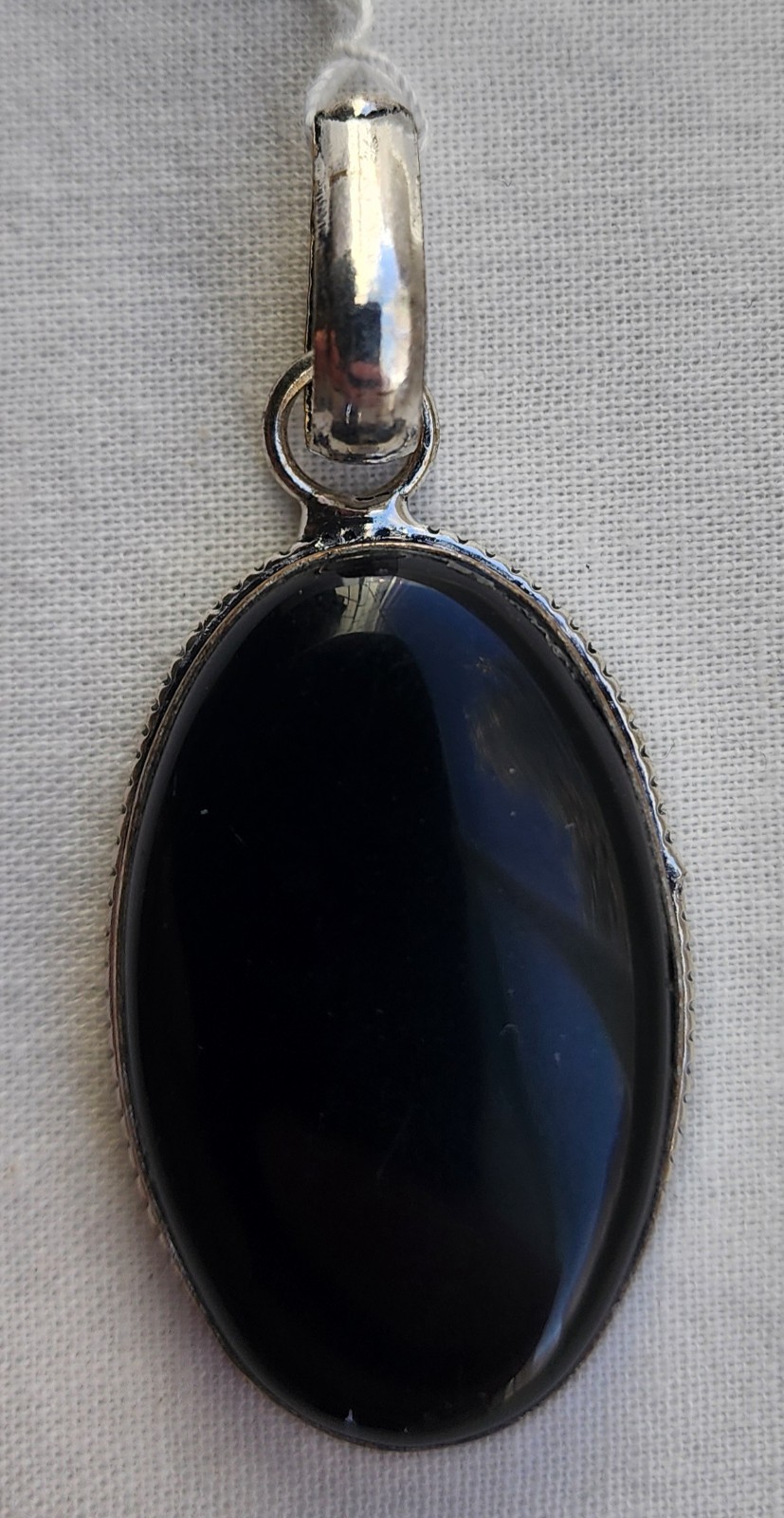 Black Onyx in 925 Sterling Silver Pendant