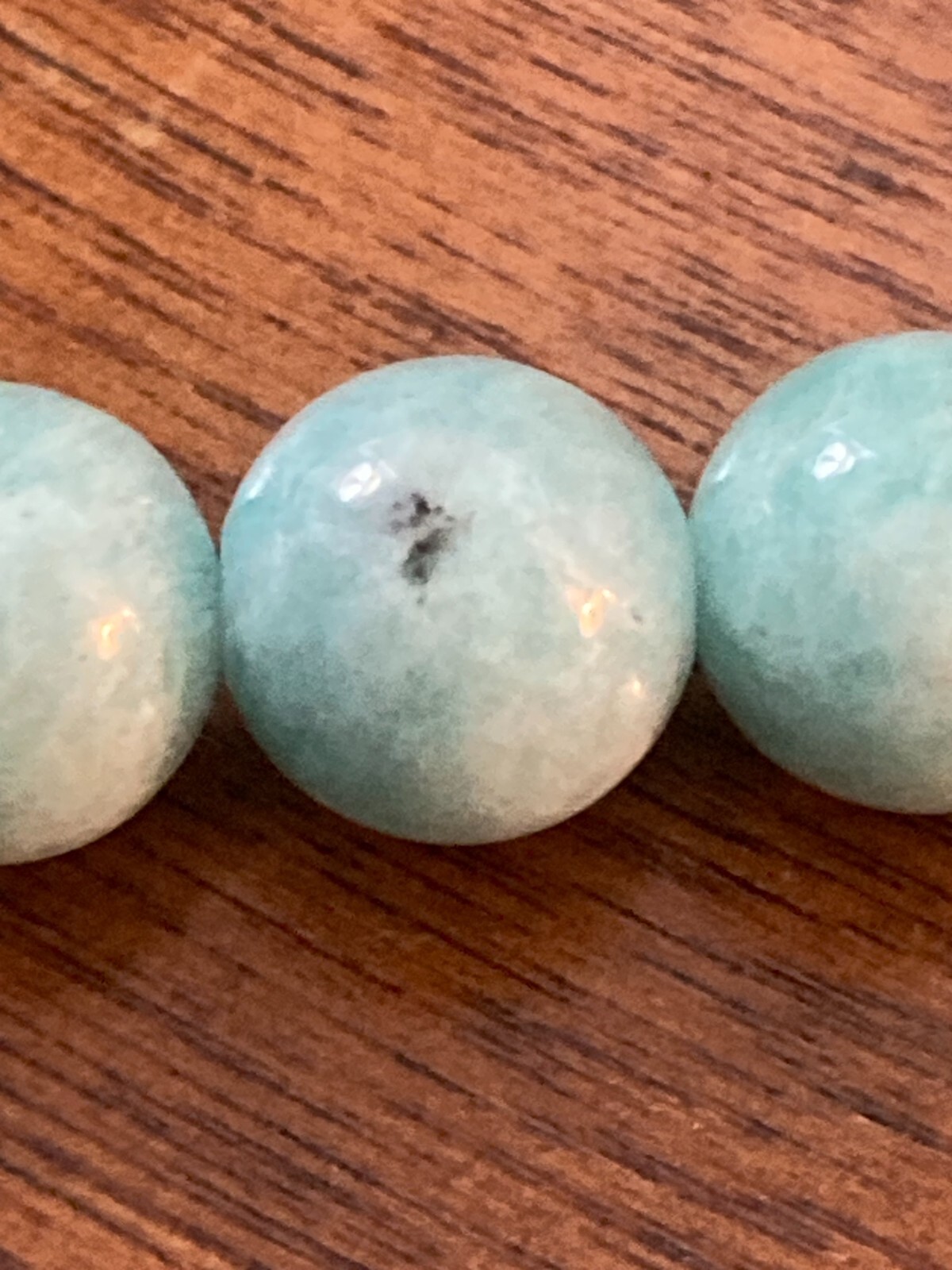 18″ Russian Amazonite Beaded Necklace .925 Sterling Silver Magnetic Clasp 188ctw
