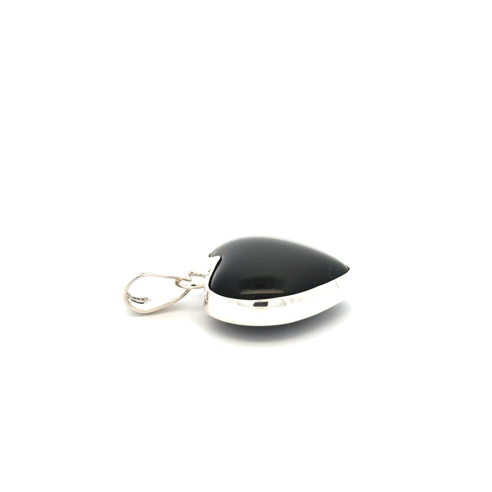 Sterling Silver Heart Rainbow Obsidian Pendant (1 x 1 1/2 Inch) Charles Albert
