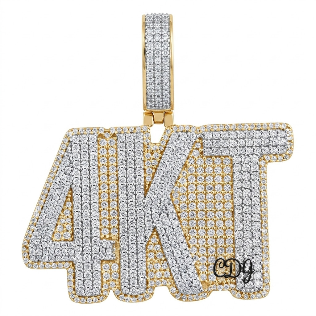 2.61ct Moissanite Customized Number Letter Pendant In 925 Silver Gift For Him