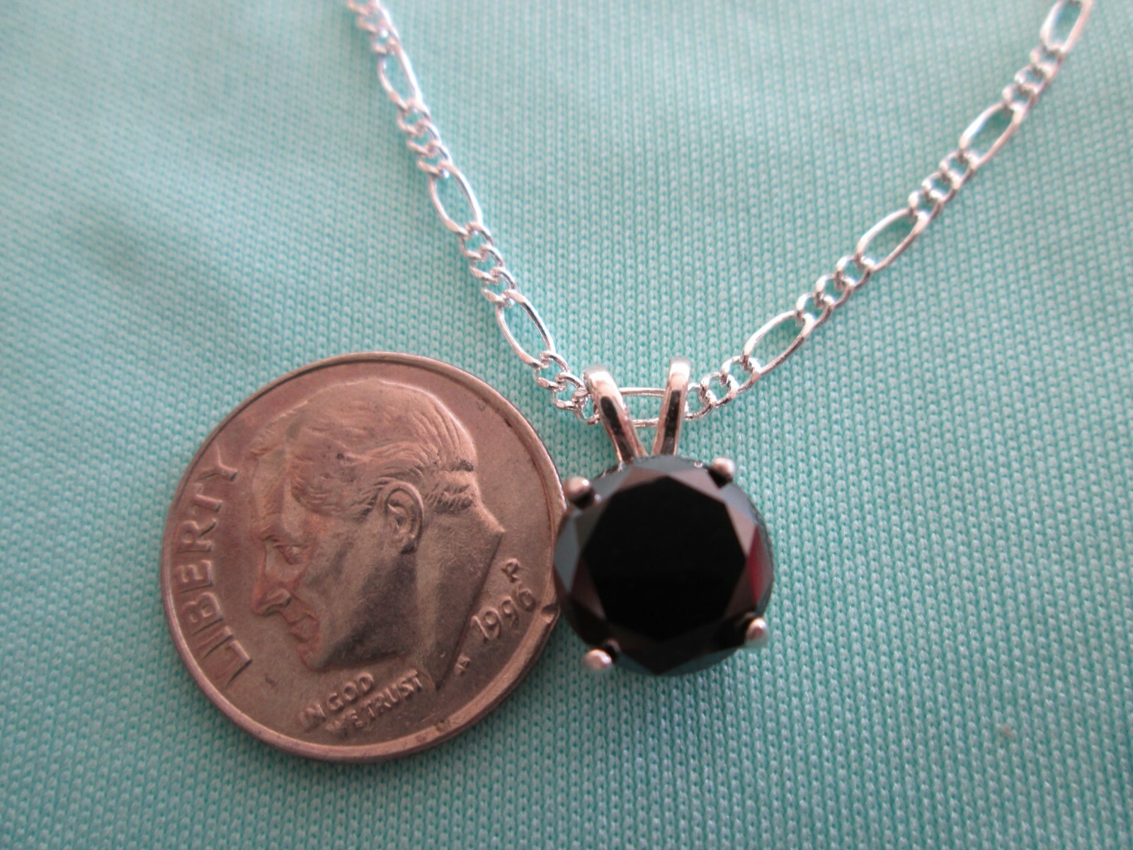 2.90ct BLACK DIAMOND NECKLACE,CERTIFICATE OF AUTHENTICITY,FREE DIAMOND TESTER