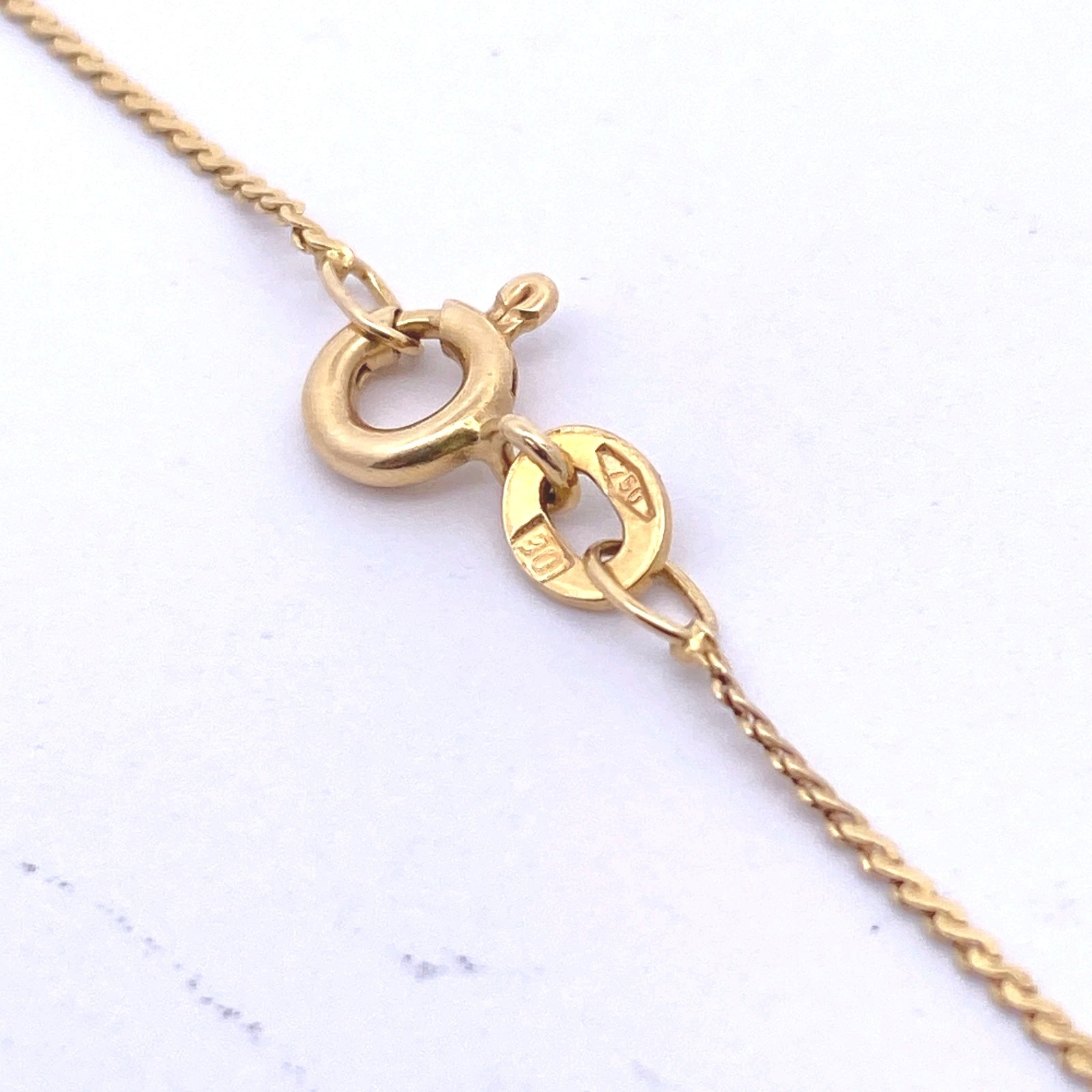 Ladies 18k Yellow Gold Milgrain Floral Clover Serpentine Chain Necklace 16″