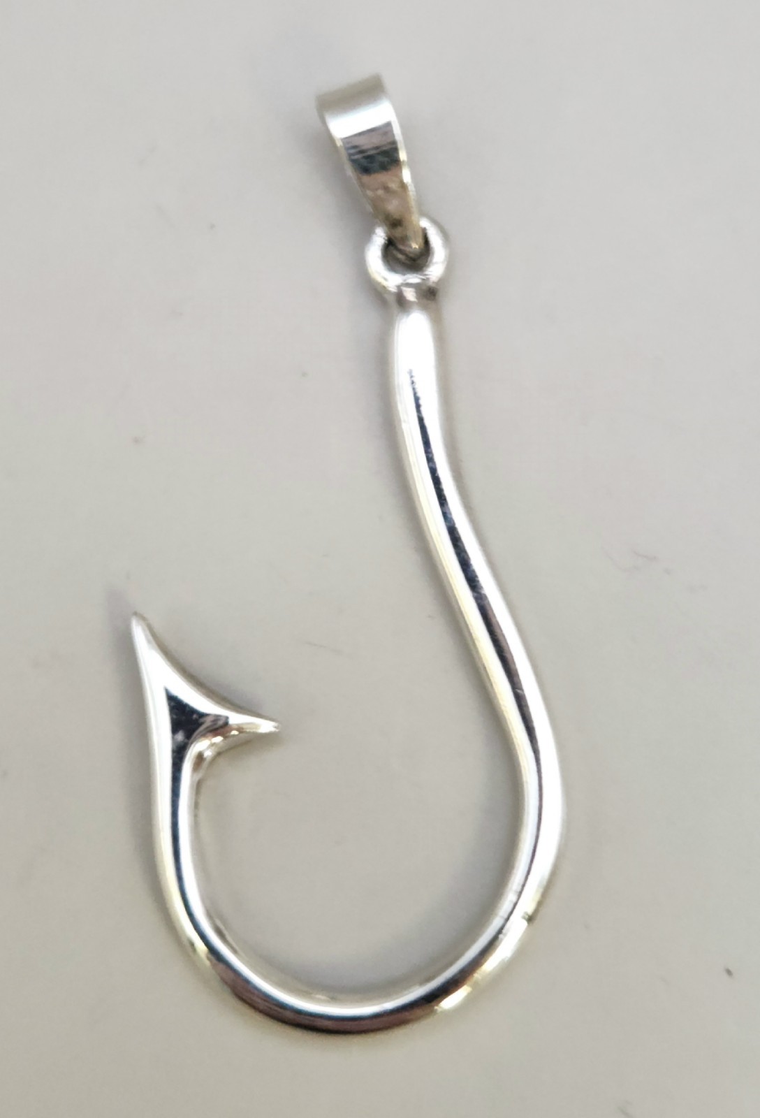 Sterling Silver Fish Hook Pendant Fishing Nautical