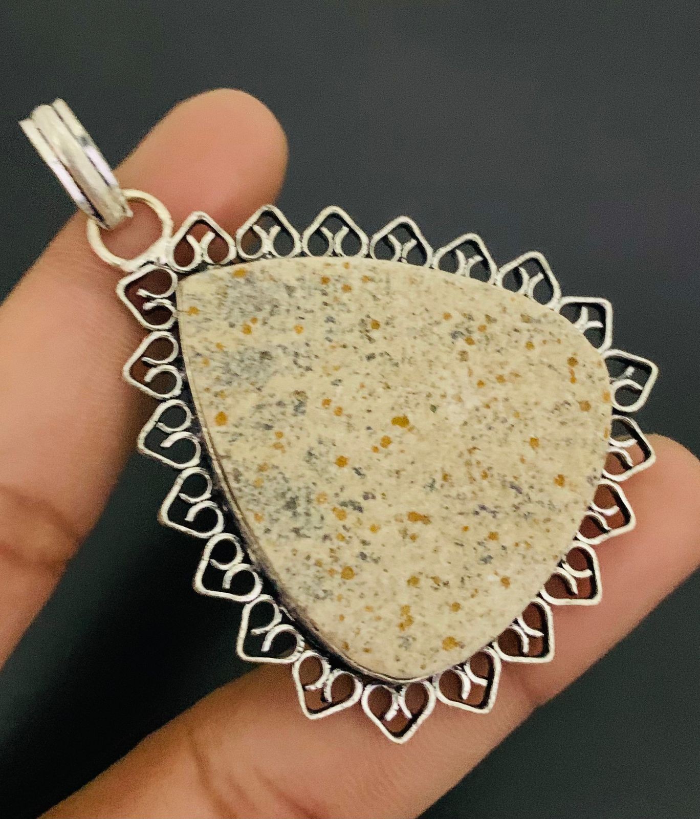 German Dendrite Gemstone 925 Sterling Silver Handmade Pendant Jewelry Gift For