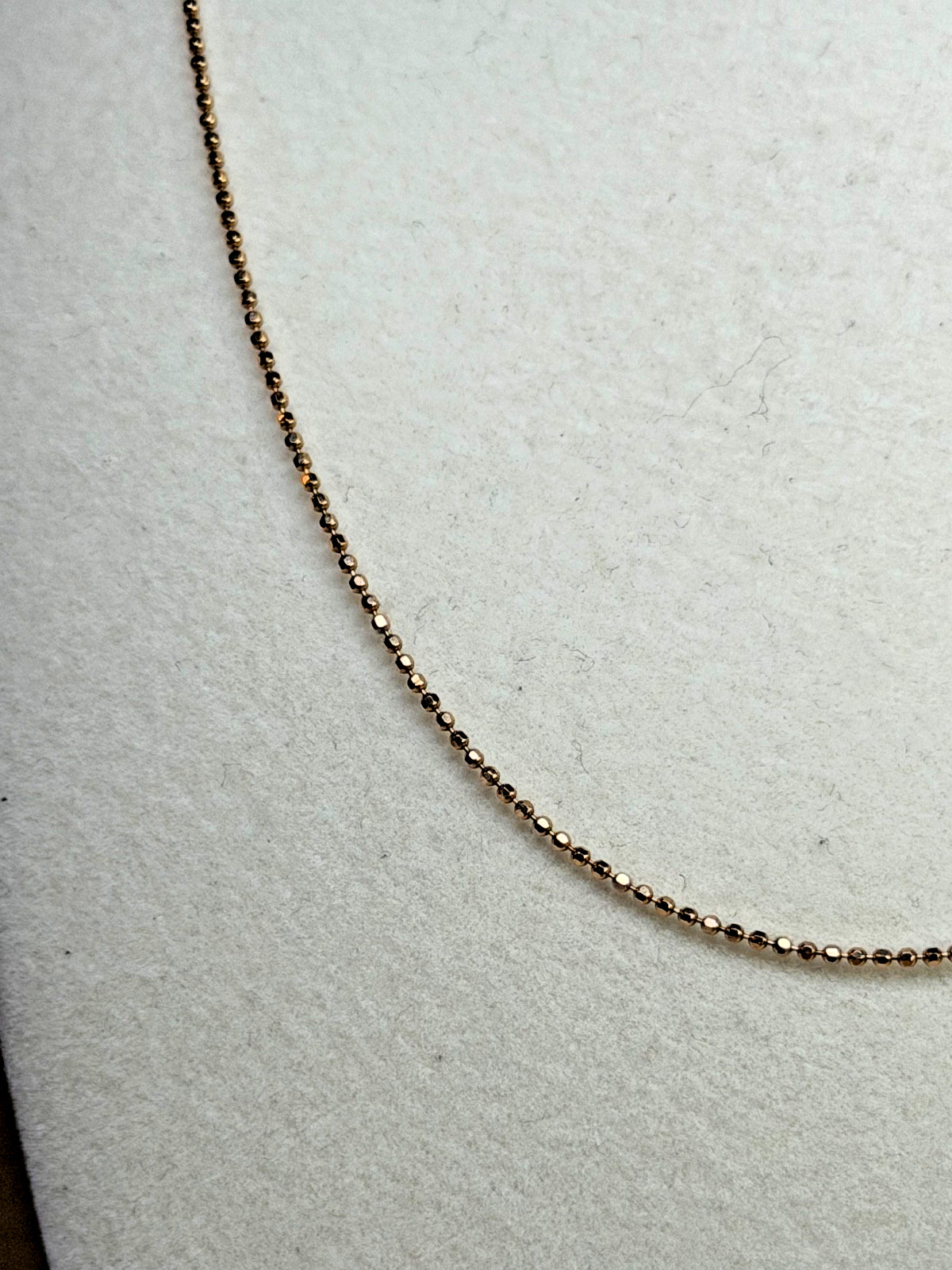 MILOR Italy 14k Yellow Gold Petite 1mm Faceted Ball Bead Chain Necklace 18 Inch