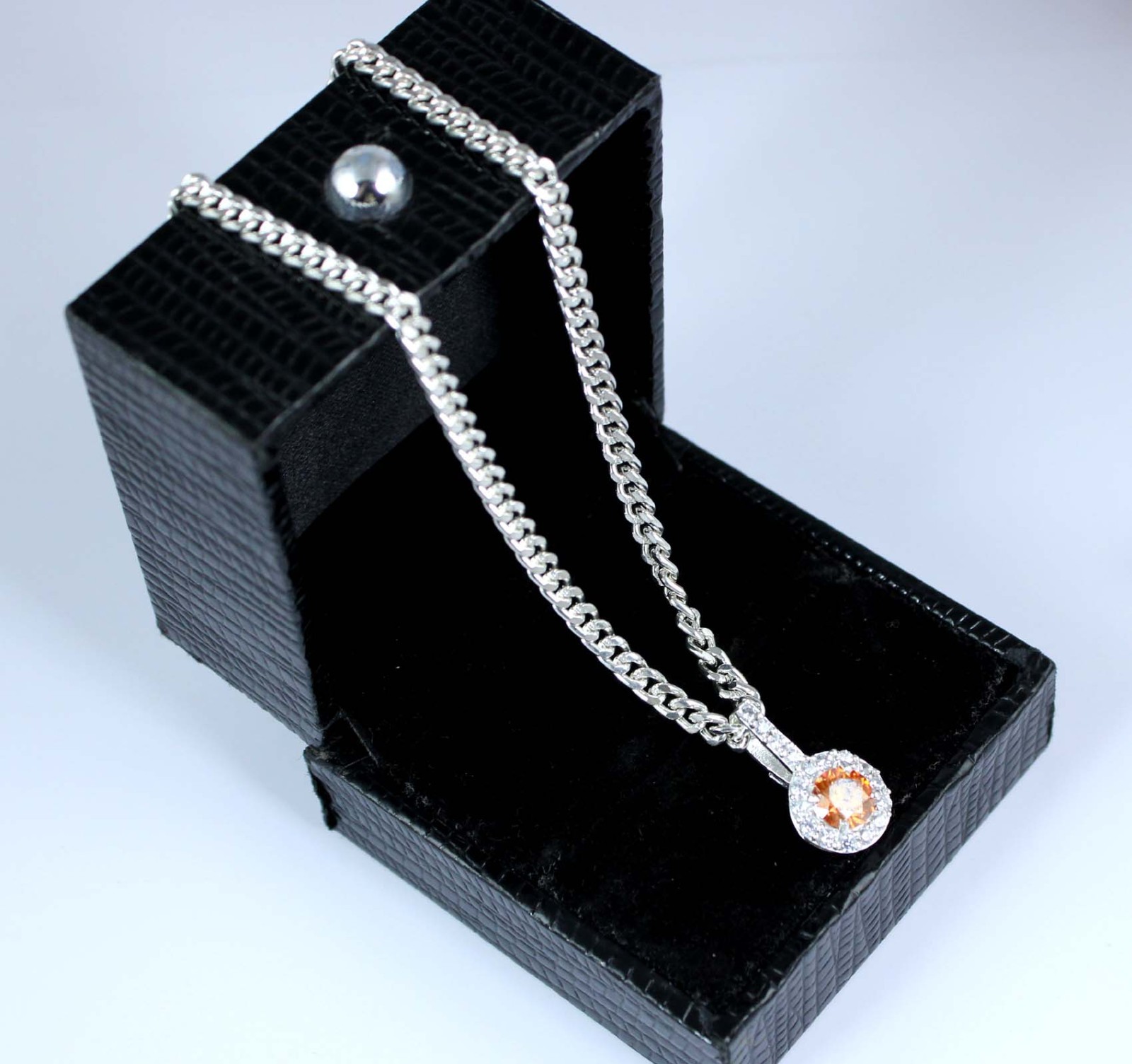 1.08 Ct Orange Round Brilliant Cut Diamond Solitaire Certified Pendant See Video