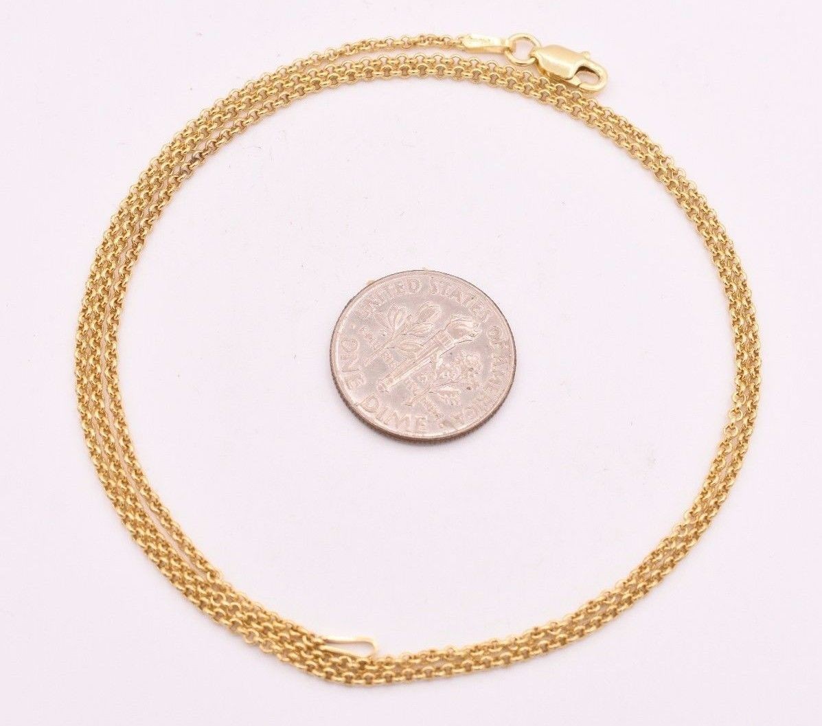 1.5mm Technibond Round Rolo Chain Necklace 14K Yellow Gold-Plated Silver 925