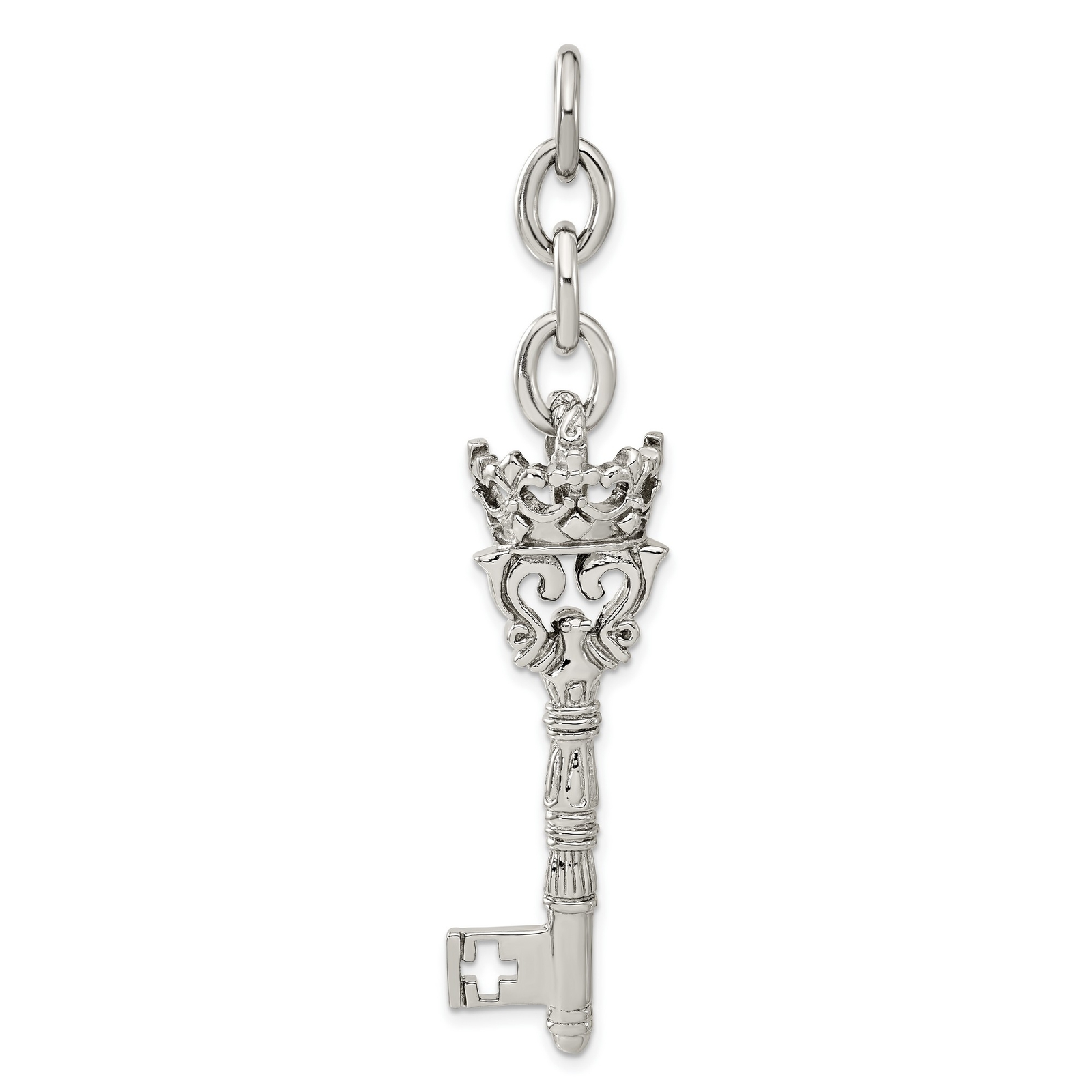 Stainless Steel Crown Key Interchangeable Charm Pendant