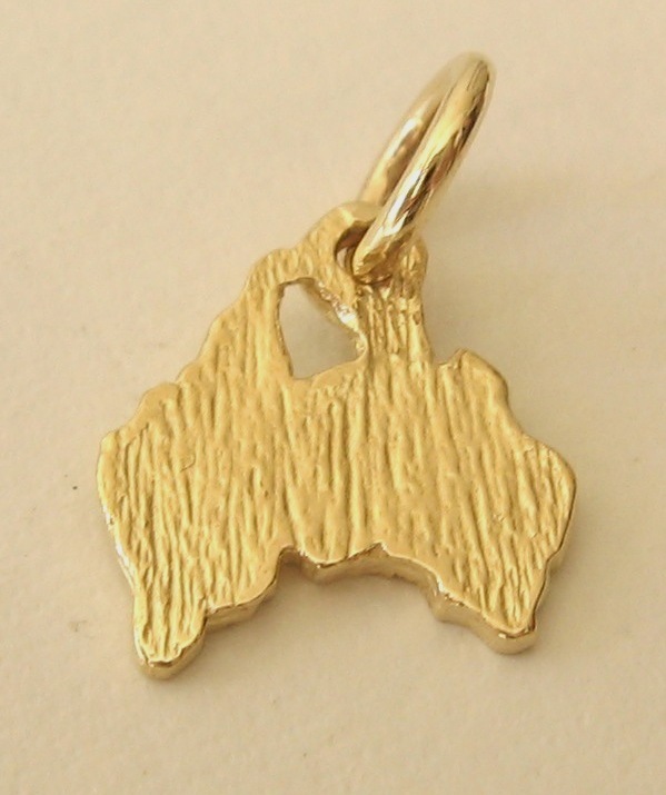 GENUINE SOLID 9K 9ct Yellow GOLD AUSTRALIA MAP HOLIDAY Charm/Pendant
