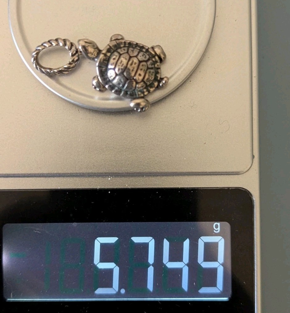 David Yurman Sterling Cable Turtle Enhancer Pendant Charm Retired