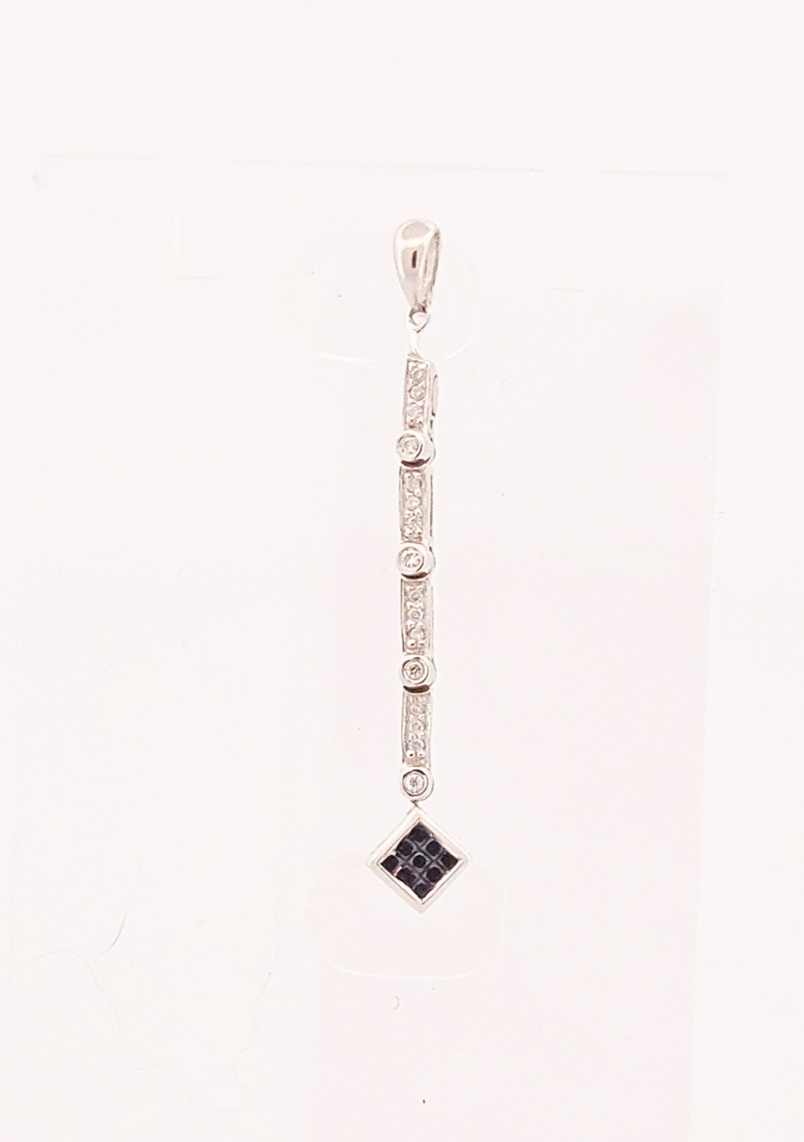 Sterling silver convertible genuine black & white diamond pendant
