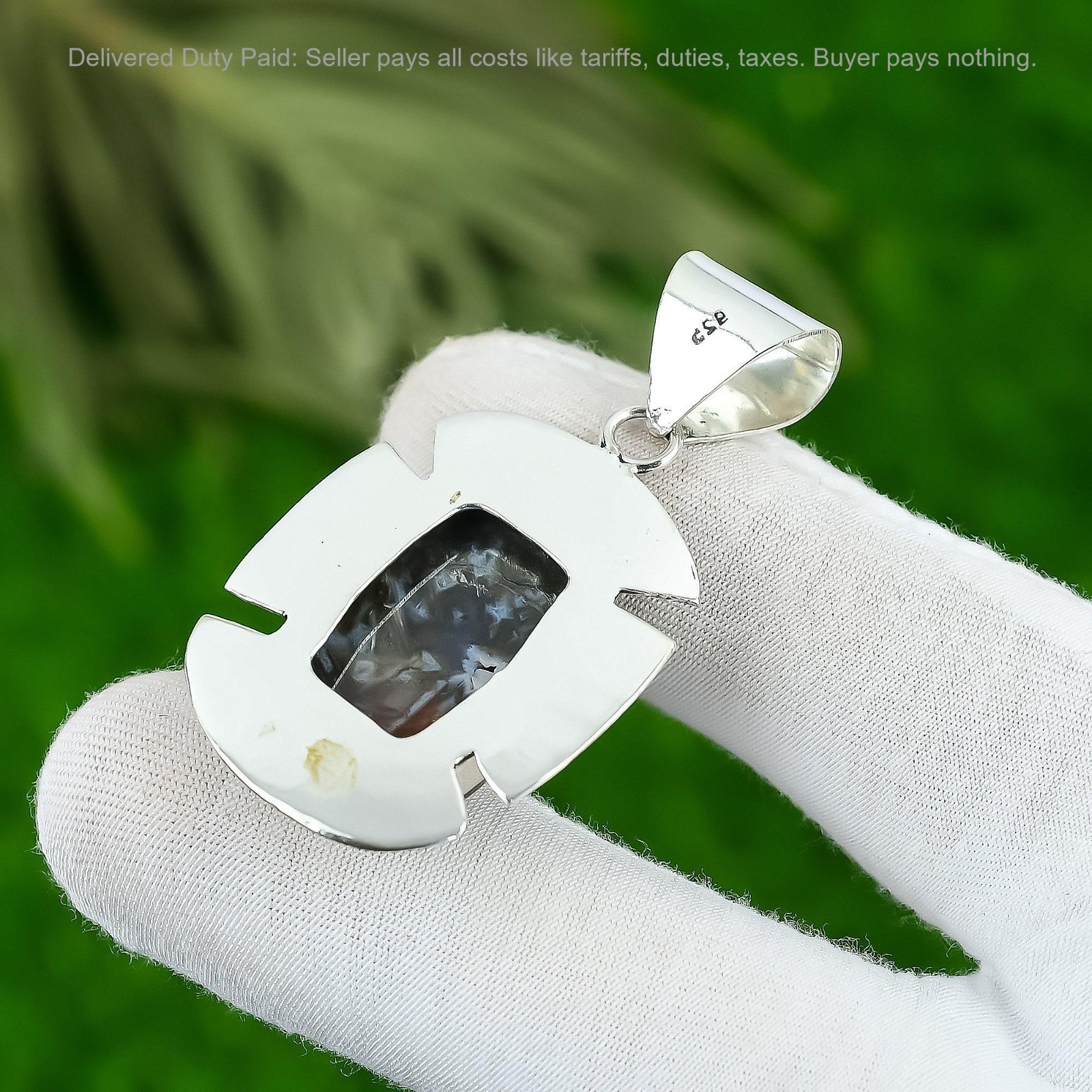 Stick Agate Stone Sterling Silver Handmade Anniversary Bezel New Pendant Jewelry