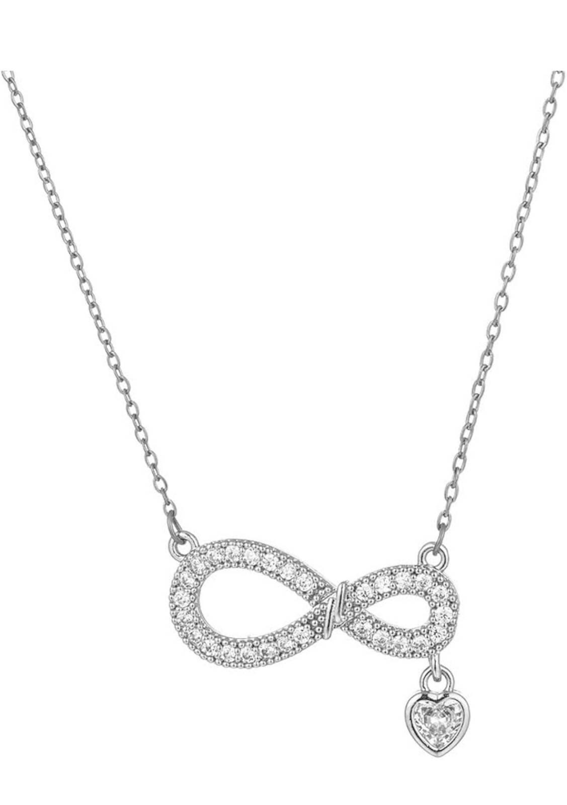 Infinity Necklace with Heart Pendant | Stainless Steel Love Promise Necklace