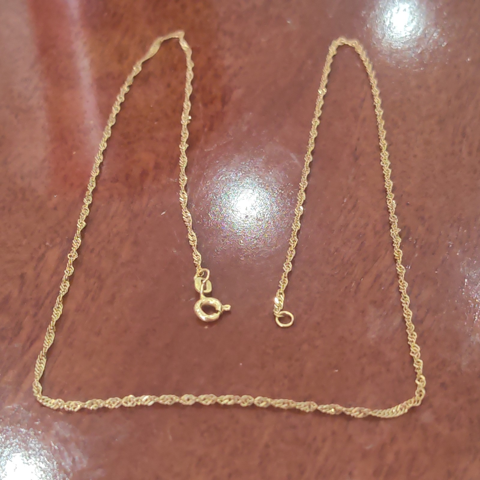 18ct 750 Yellow Gold Rope Chain 18″ 46cm 1.7mm IAMO / Unoaerre