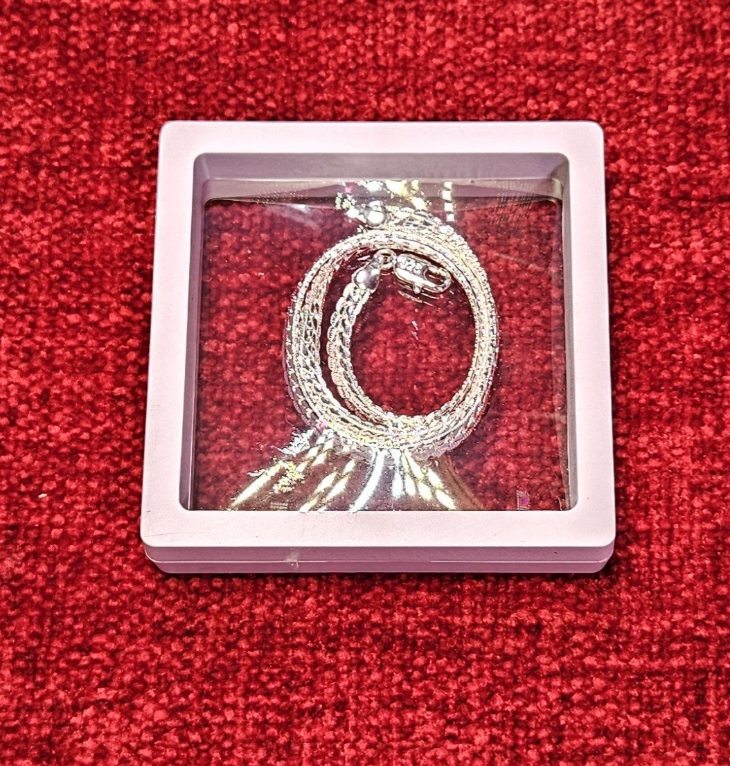 Real 925 Sterling Silver 6mm Wide Side Chain Link Necklace, Lobster clasp 18inch