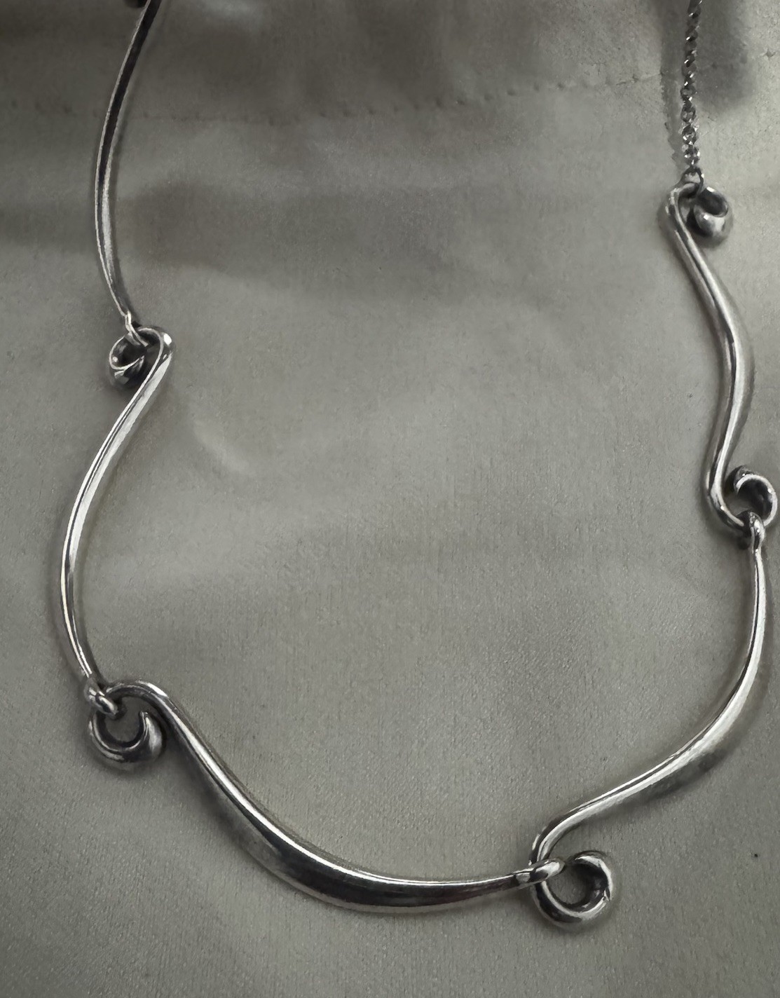 James Avery Very Rare Sterling Silver Tranquil Wave Necklace 16″ Long