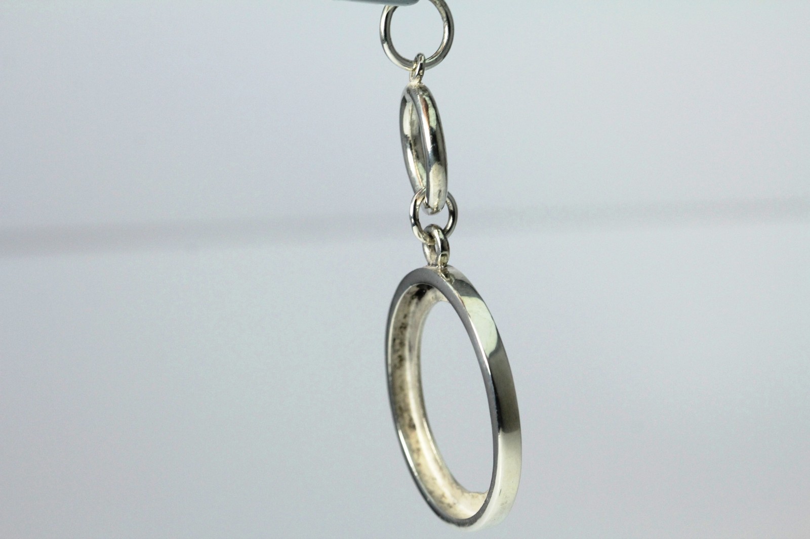 925 Sterling Silver Round Stone Setting Large Pendant 9.6 Grams (PEN3521)