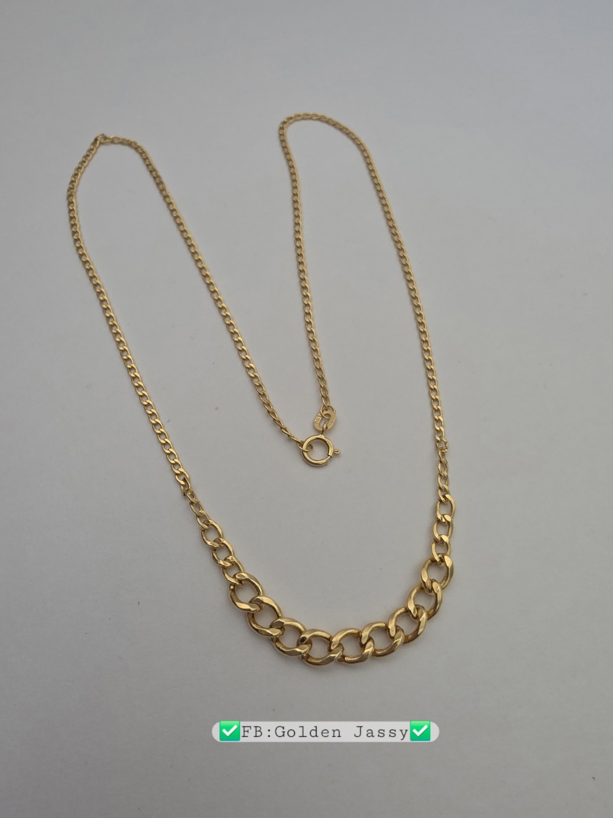18K Real Gold Cuban Chain 17.5″long