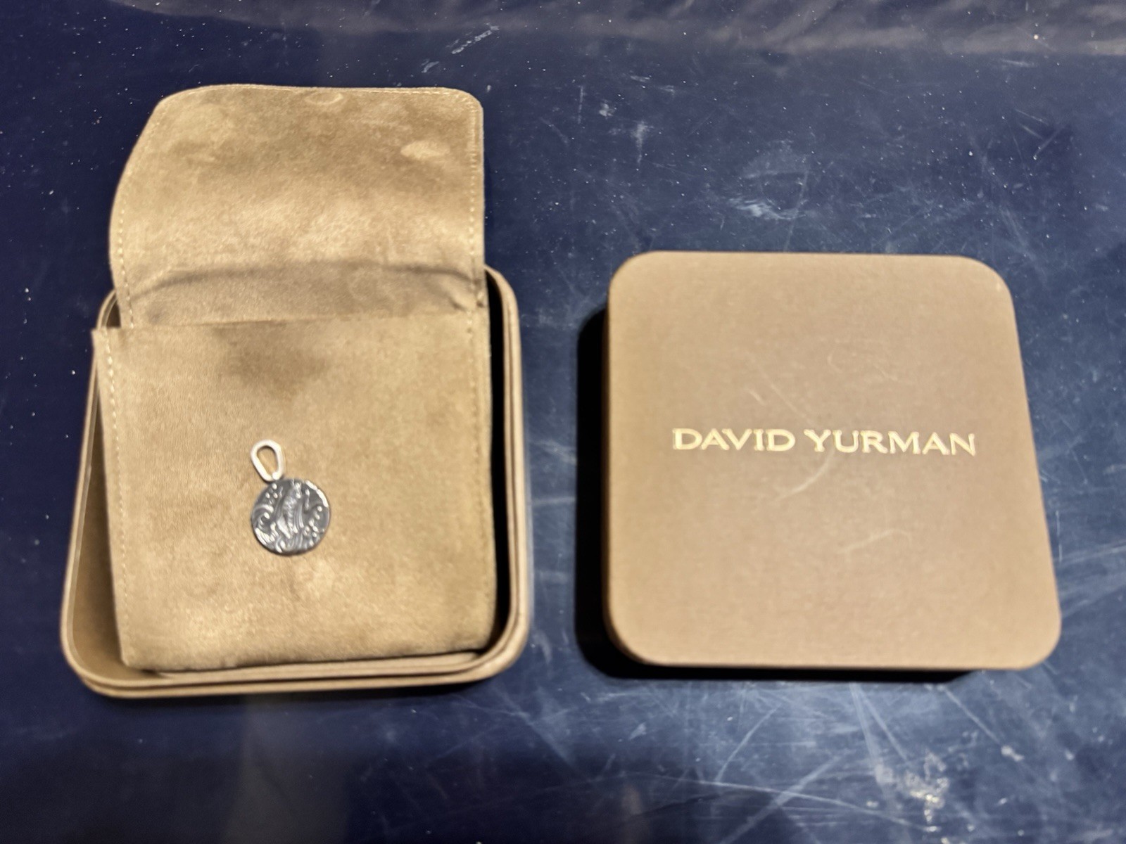 David Yurman Dragon & Koi Amulet Pendant Sterling Silver Double-Sided Medallion