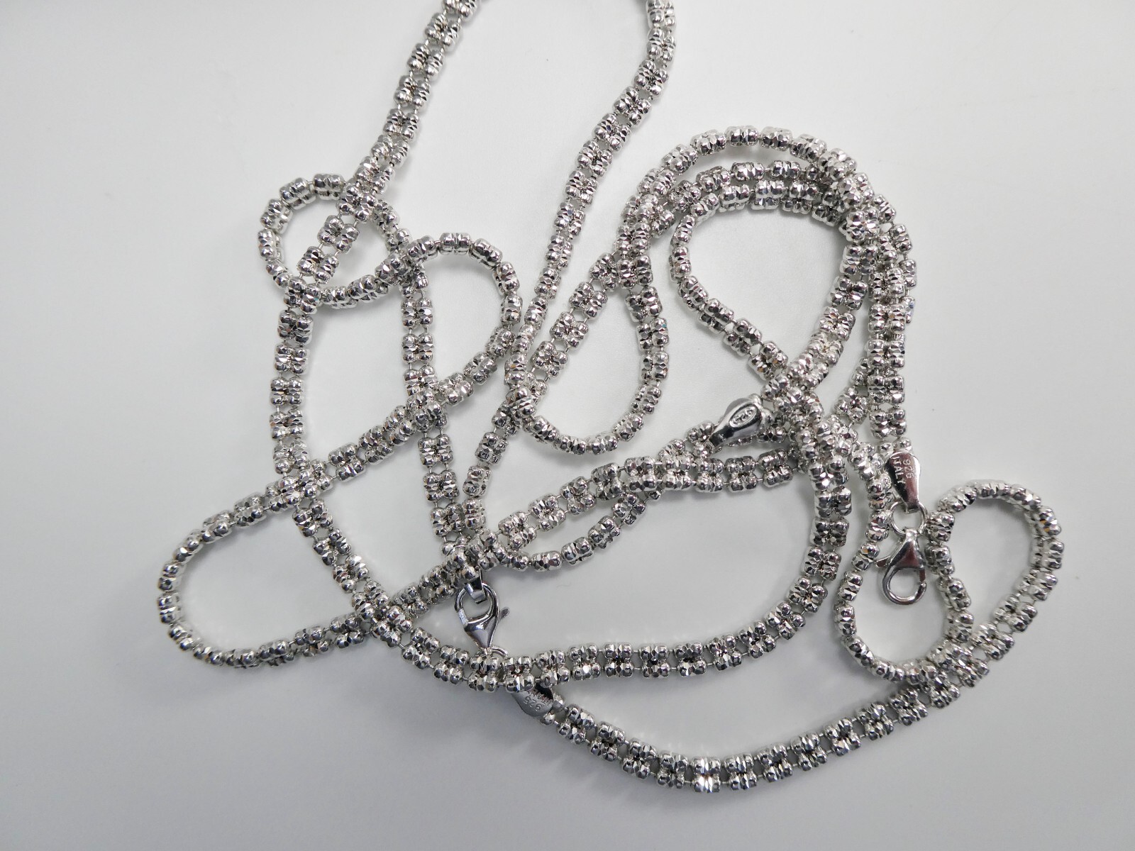 REAL 925 STERLING SILVER 4MM FLAT ICE LINK CHAIN NECKLACE