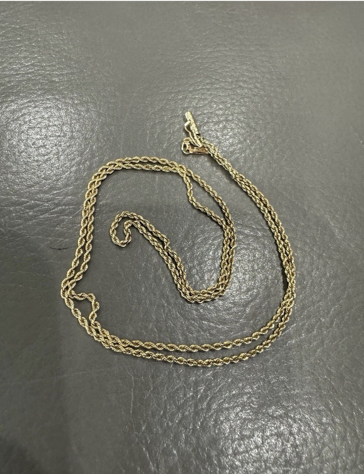 Beautiful Rope Twisted 14 K Gold Chain 21” In Length
