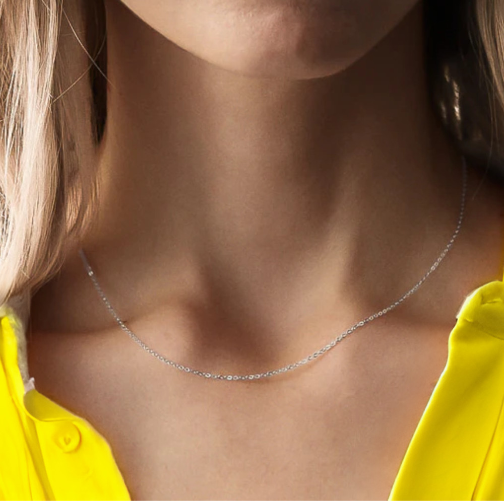925 sterling silver 1.3mm cable chain