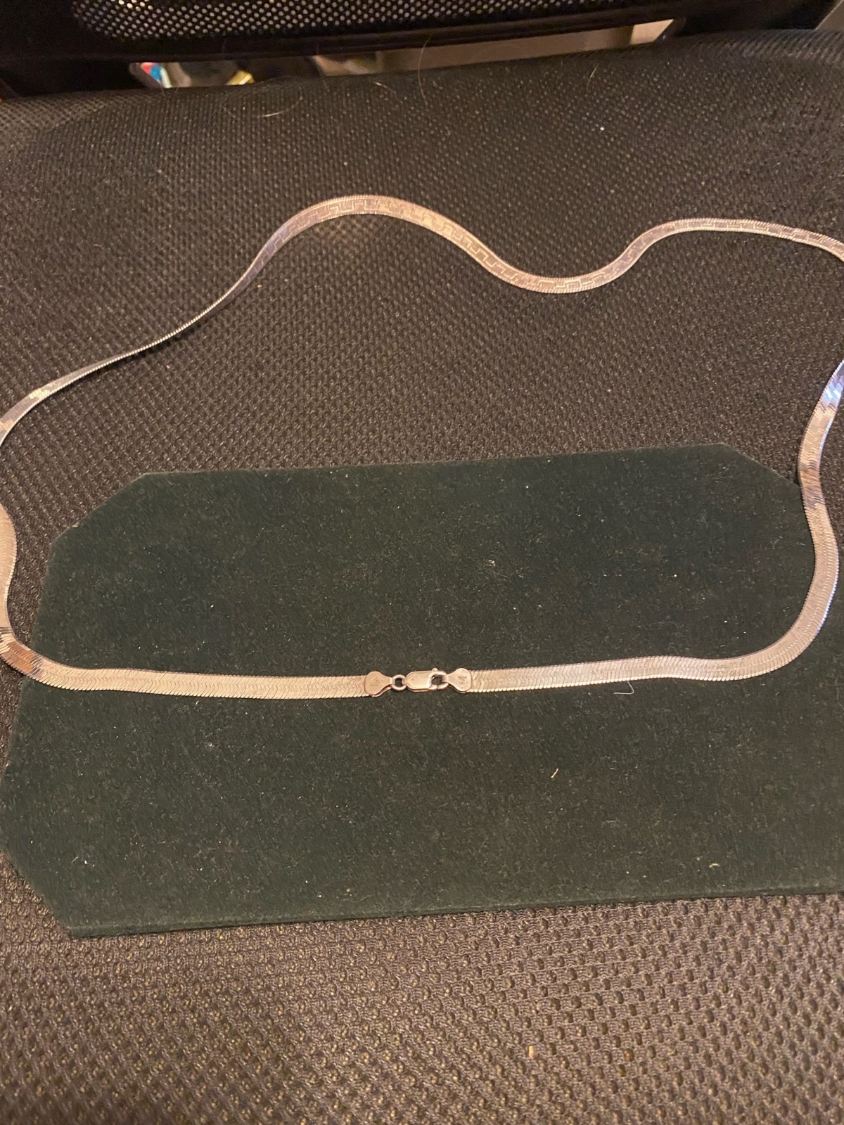 Milnor Italy SS 925 Reversible Patterned Herringbone Necklace 36” x 58″