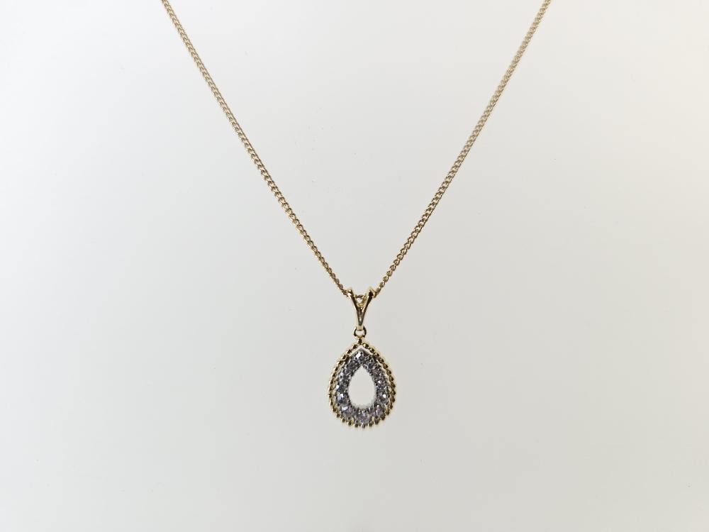 Jabel 16″ 18K Two Tone Gold APX 3/5 CTW Single Cut Diamond Necklace (AM1086089)