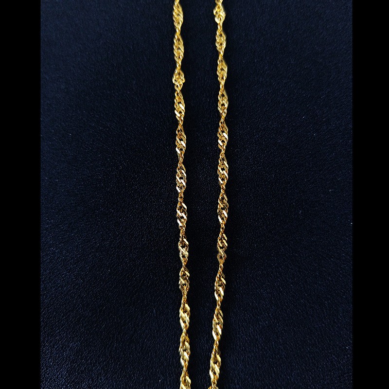 Au750 Solid 18K Solid Gold yellow Gold Necklace Women Gold Chain 46cm-