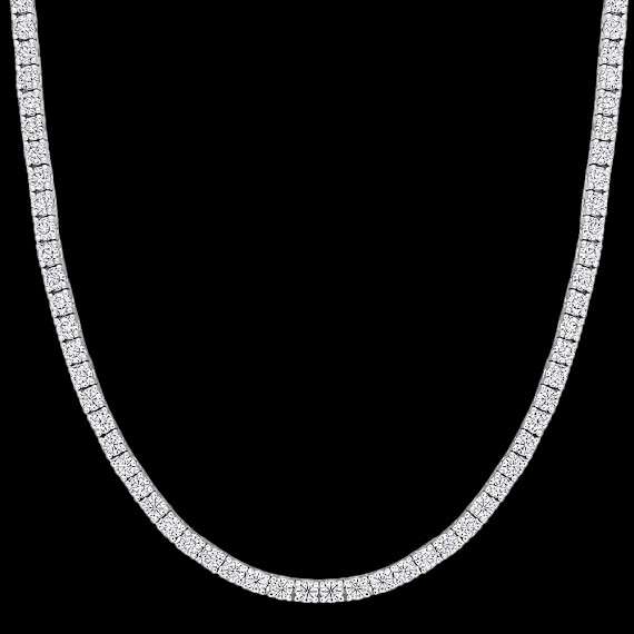 Voss+Agin 12.5 Carat Brilliant Sapphire Tennis Necklace (14k Gold Plated, 18″)