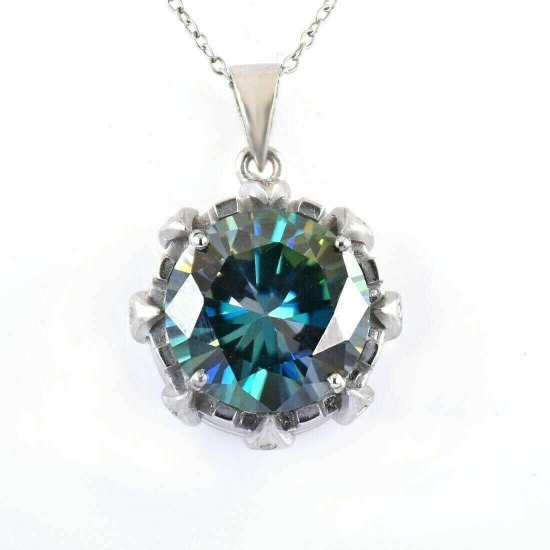 8 Ct Blue Treated Diamond Pendant Great Luster VVS1 Certified ! Unisex Jewelry