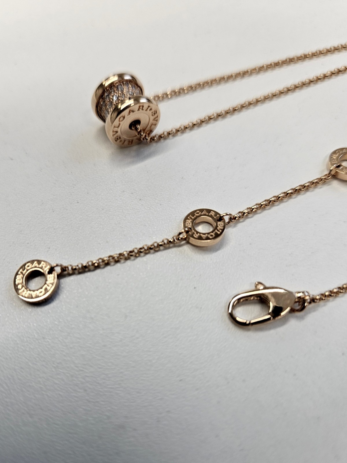 Bvlgari B.zero1 18KT Necklace With Gold Pendant Set With Pavé Diamonds
