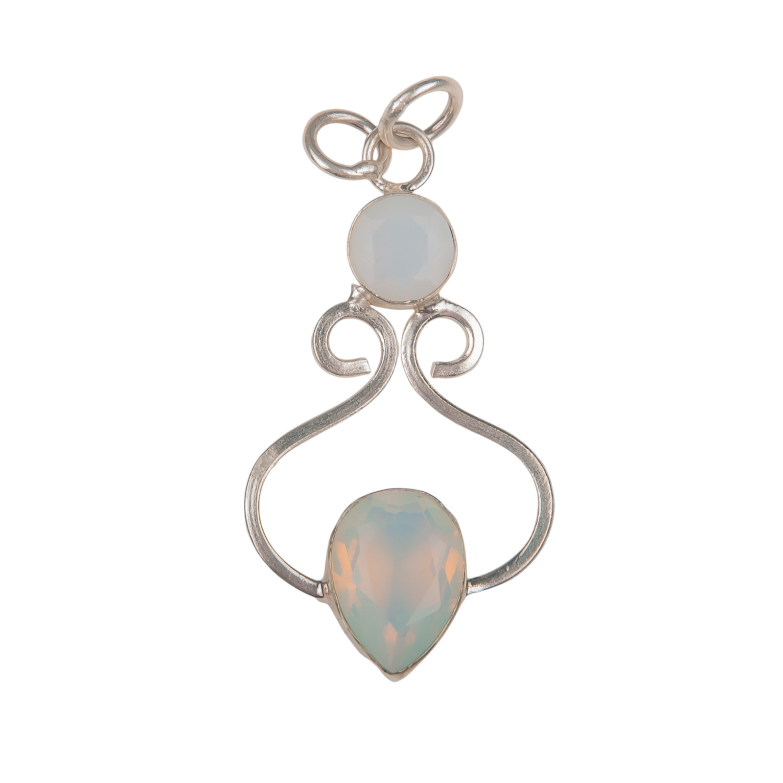 Milky Opal Gemstone 925 Sterling Silver Necklace Pendent 1.60″ Gift For Sister