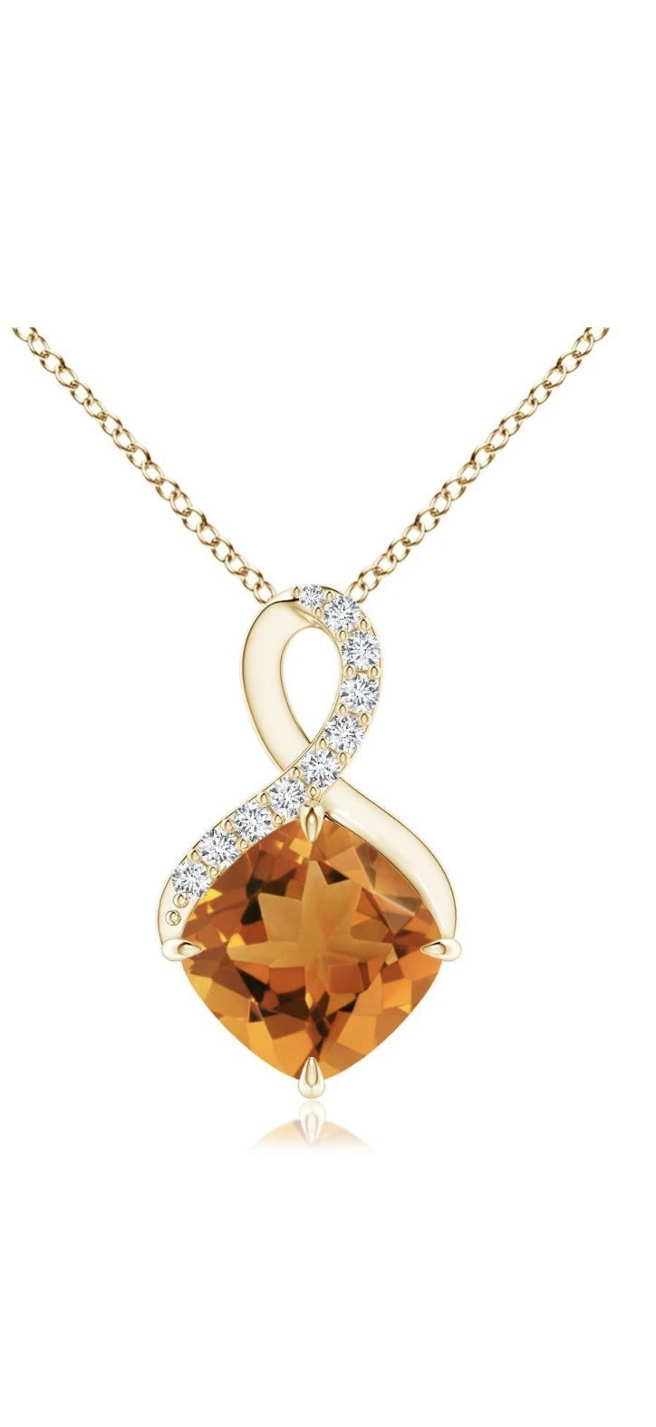 ANGARA 0.95 Ctw Natural Citrine Pendant With Diamond for Women in 14K Gold (AAA)