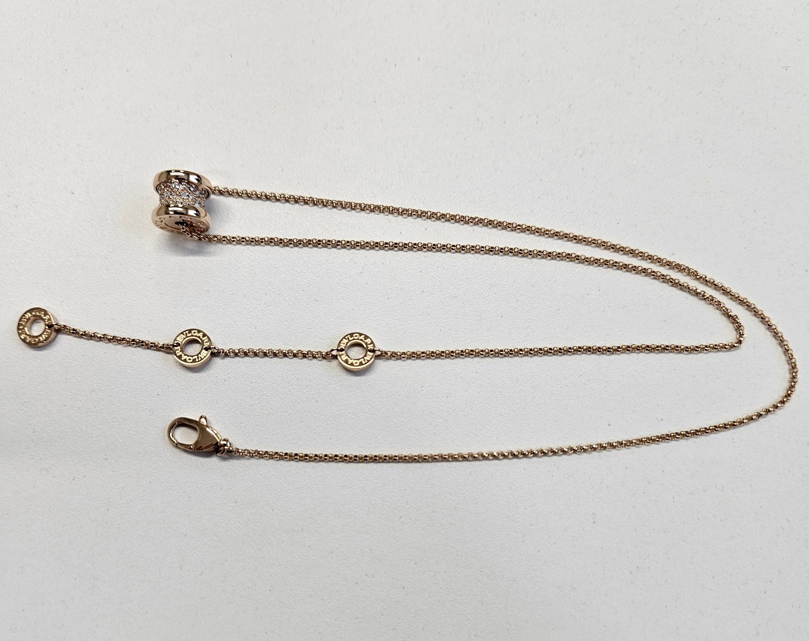 Bvlgari B.zero1 18KT Necklace With Gold Pendant Set With Pavé Diamonds