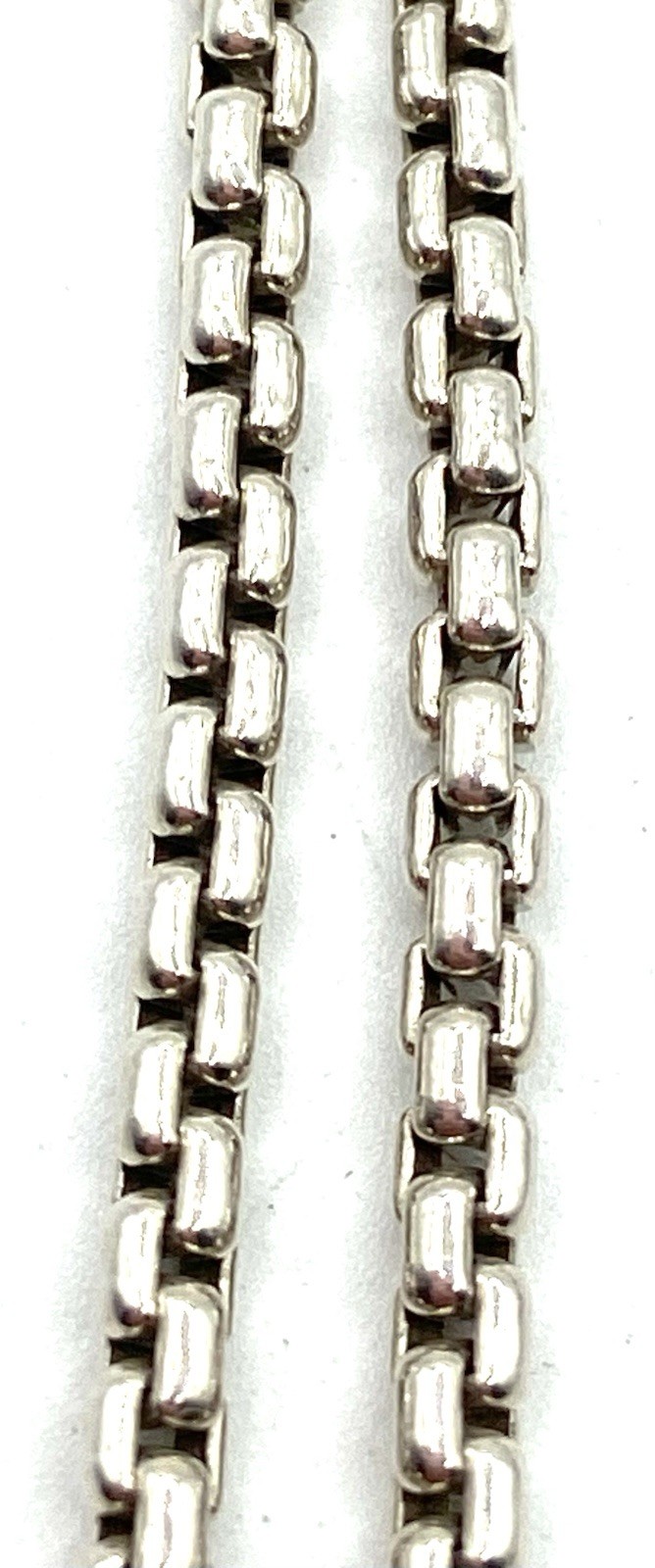 Sterling Silver / 925 Double Strand Box Chain Bracelet 7.5” Long