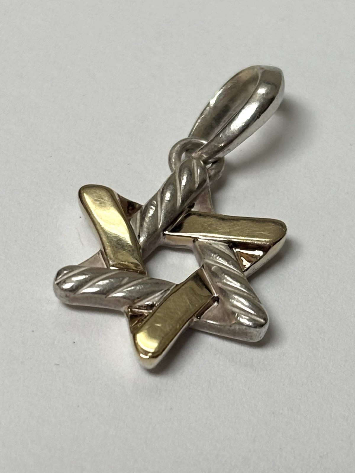 David Yurman 18kt & Sterling Silver Star of David Pendant