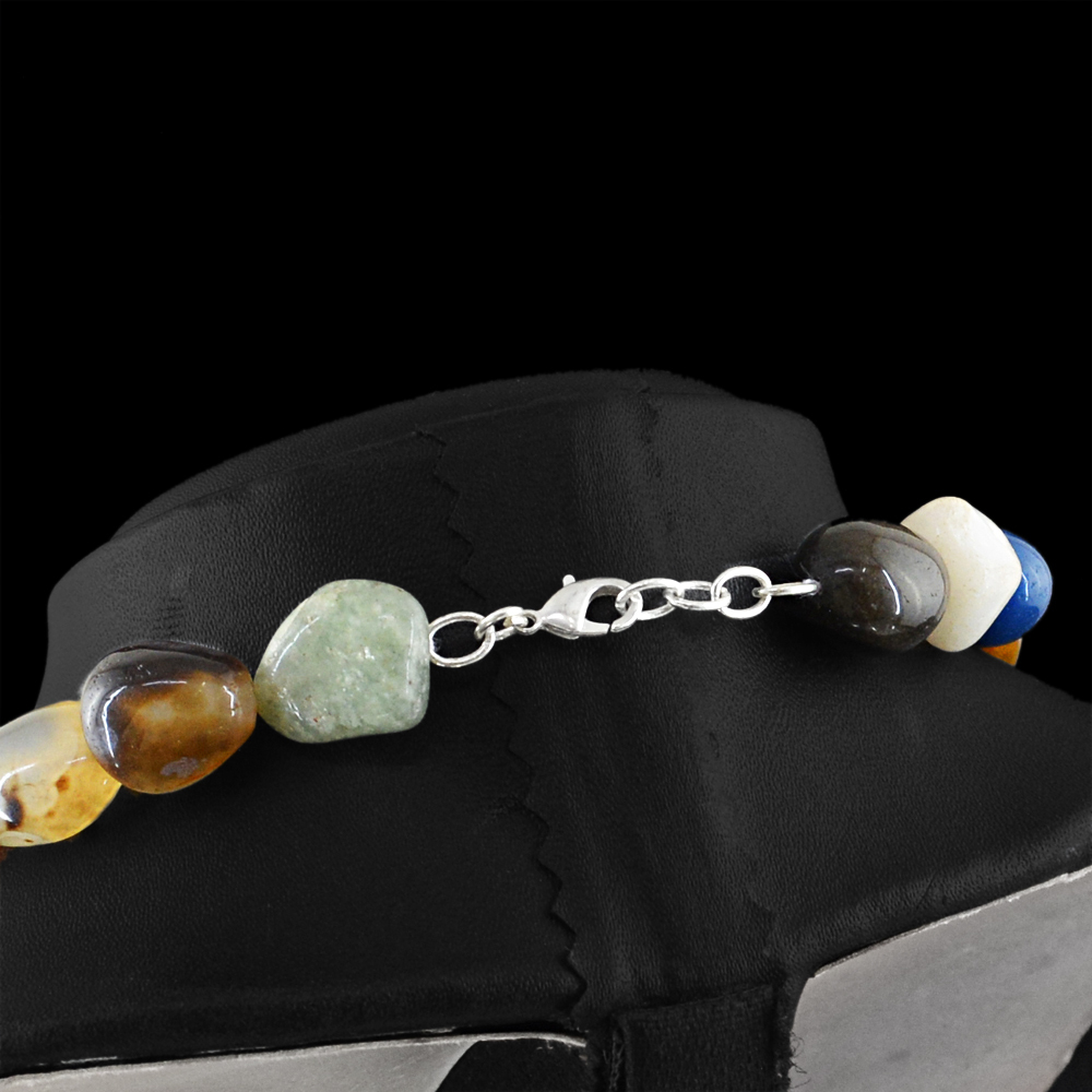 587.00 Cts Earth Mined Multicolor Multi Gemstones Beads Single Strand Necklace