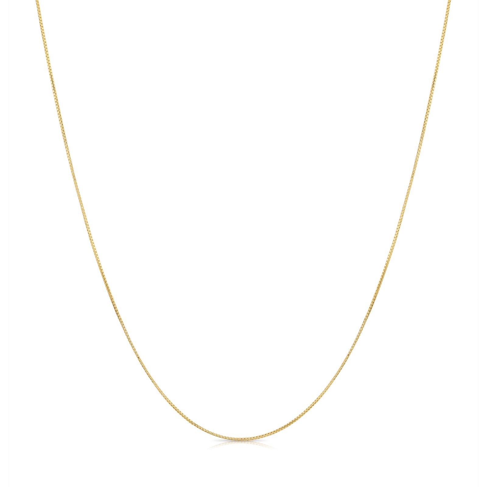 14K Real Solid Yellow Gold Petite Dainty Box Chain Italian Necklace 16″ 18″ 20″