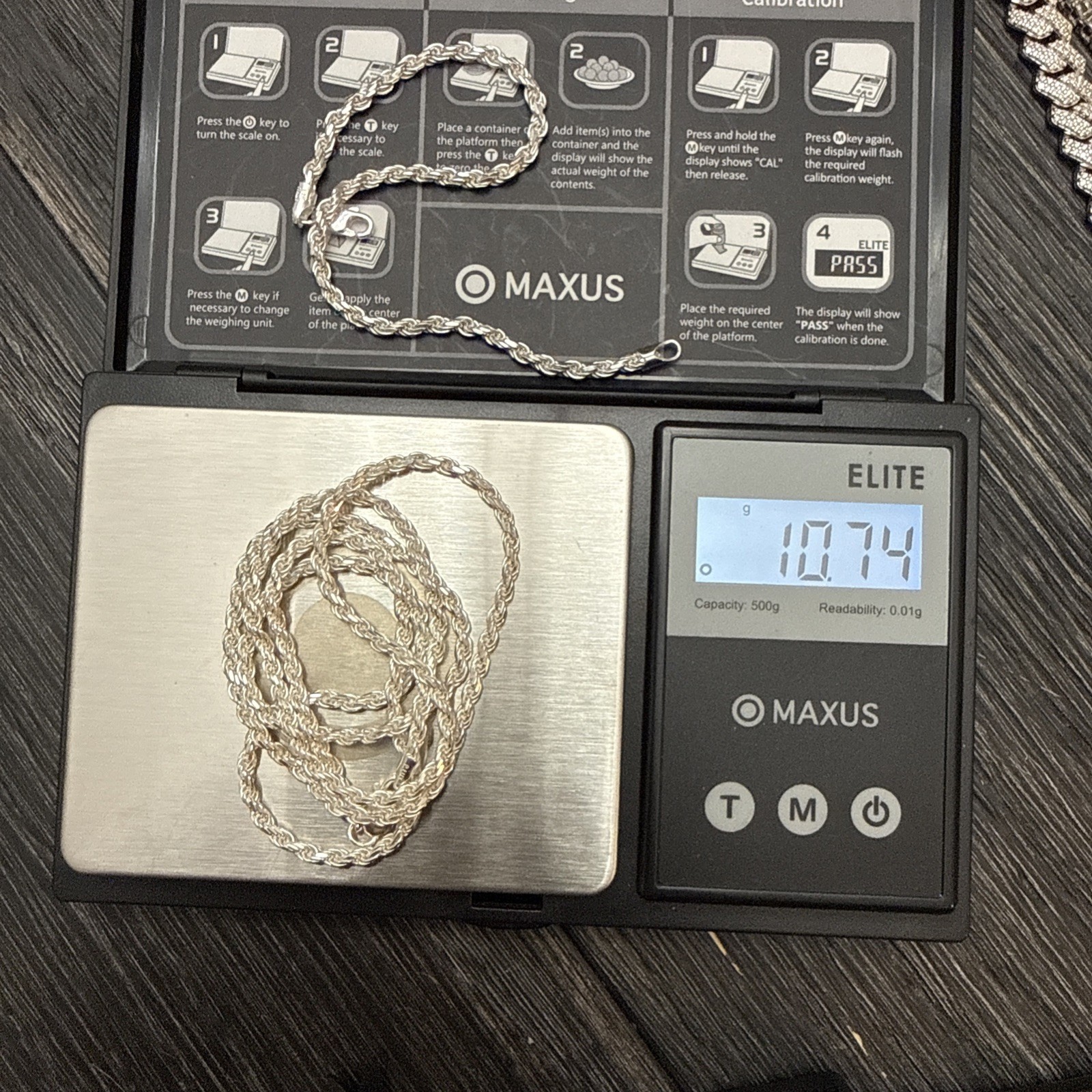 Real 925 SOLID Sterling Silver Diamond-Cut ROPE Chain And Bracelet COMBO 15.65gr